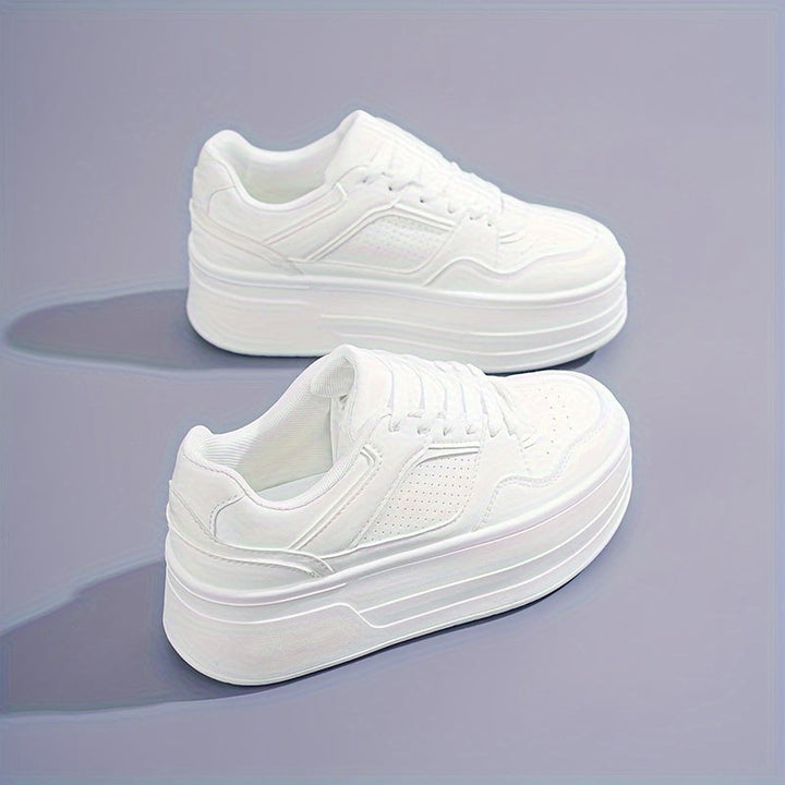 Plattformssneakers – Snörning – Plateau – Vita sneakers – Dam sneakers-Eva Jonsson