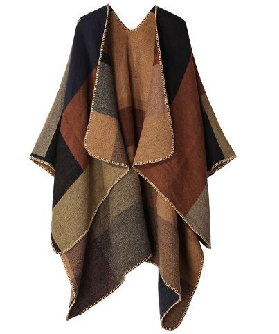 Poncho - Patchwork - Öppen fram - Poncho Cape - Damkläder-Eva Jonsson