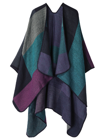 Poncho - Patchwork - Öppen fram - Poncho Cape - Damkläder-Eva Jonsson