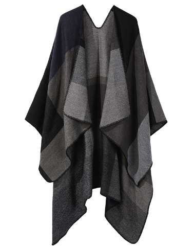 Poncho - Patchwork - Öppen fram - Poncho Cape - Damkläder-Eva Jonsson
