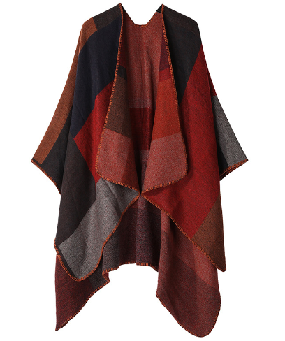 Poncho - Patchwork - Öppen fram - Poncho Cape - Damkläder-Eva Jonsson