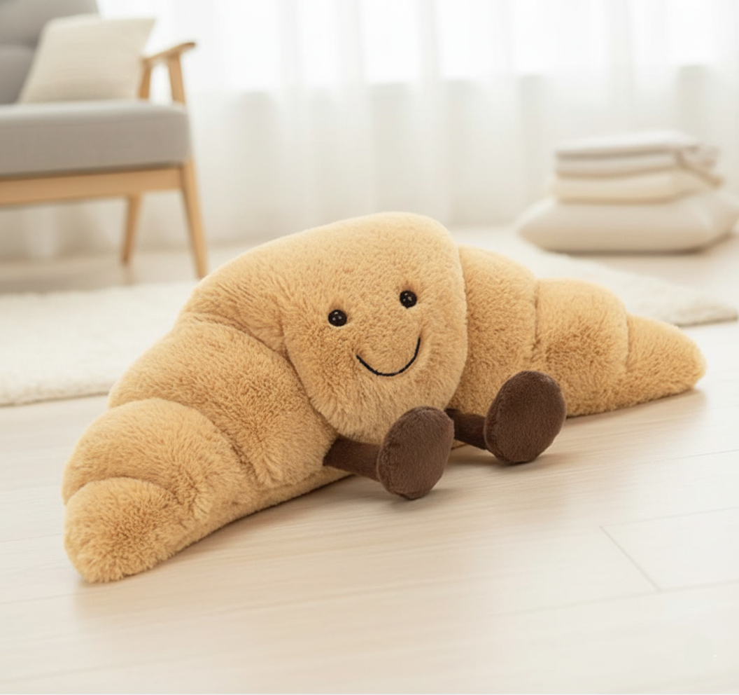 Pretzel Croissant Toast Bröd Plyschleksak | Mjuk Kramdjur (Matdesign)-Eva Jonsson