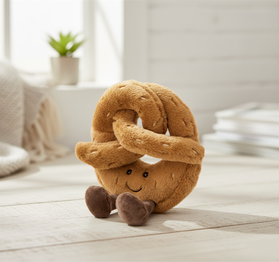 Pretzel Croissant Toast Bröd Plyschleksak | Mjuk Kramdjur (Matdesign)-Eva Jonsson