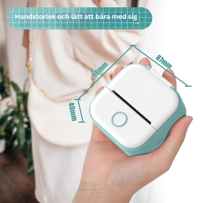 PrintMate trådlös skrivare | Bärbar mini-bluetooth-skrivare för hemmet-Eva Jonsson