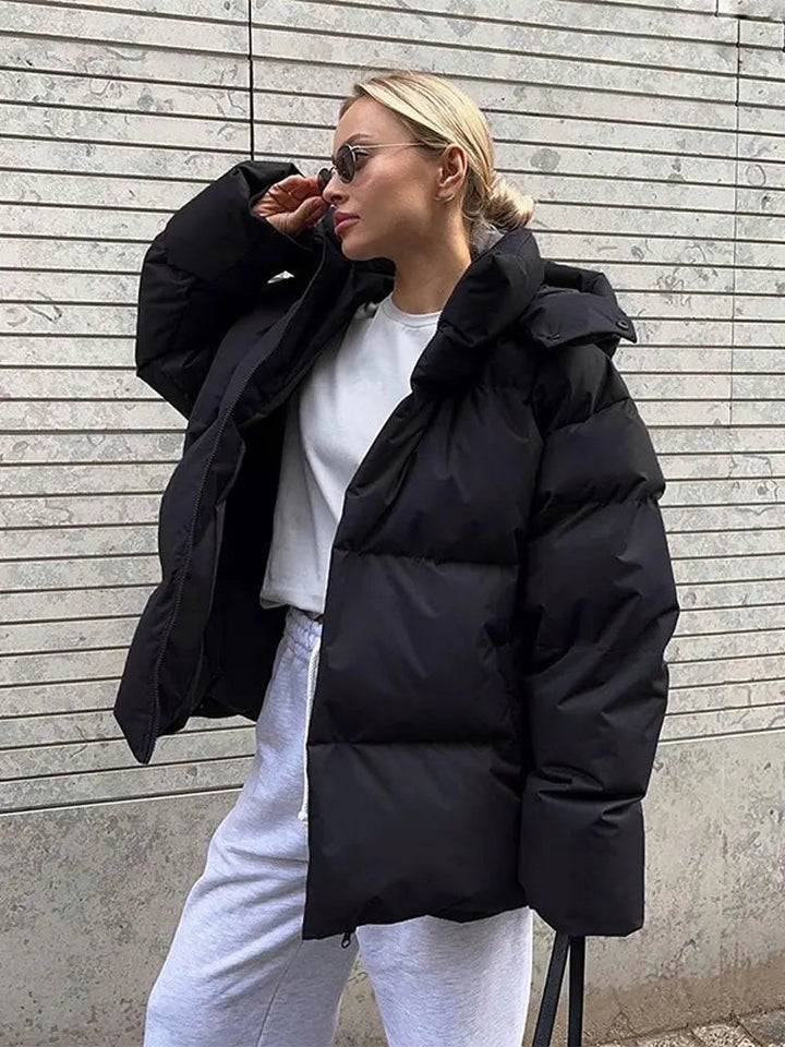 Puffer Coat | Varm | Huva | Dunjacka | Vinterjacka för kvinnor-Eva Jonsson