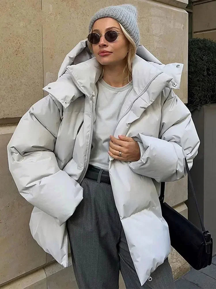 Puffer Coat | Varm | Huva | Dunjacka | Vinterjacka för kvinnor-Eva Jonsson