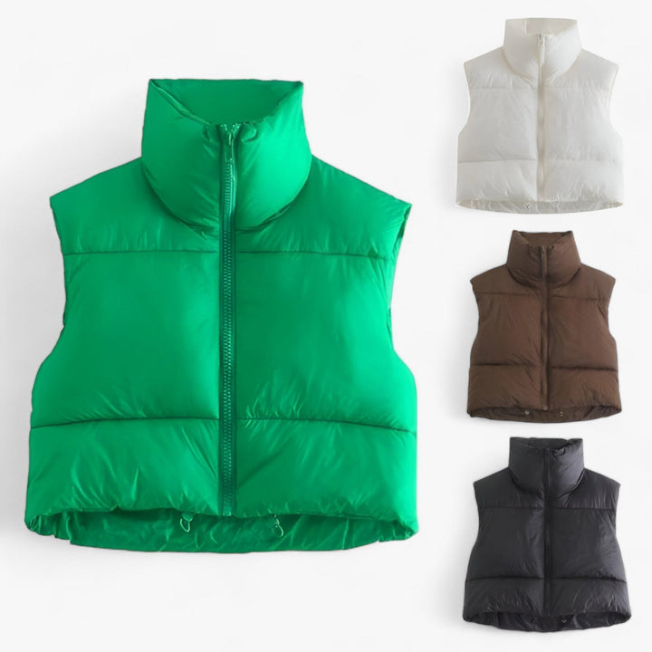 Puffer Gilet | Cropped | Ärmlös | Puffer Vest | Vinterkläder för kvinnor-Eva Jonsson