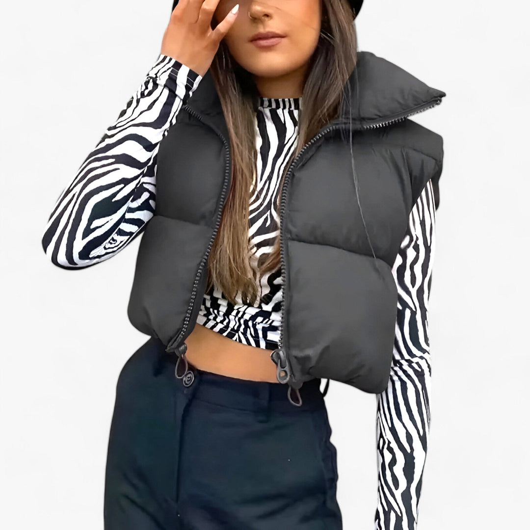 Puffer Gilet | Cropped | Ärmlös | Puffer Vest | Vinterkläder för kvinnor-Eva Jonsson