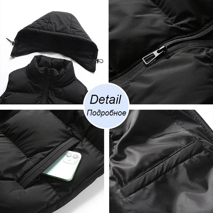 Puffer Vest | Hooded | Sleeveless | Bodywarmer | Vintergilet för män-Eva Jonsson