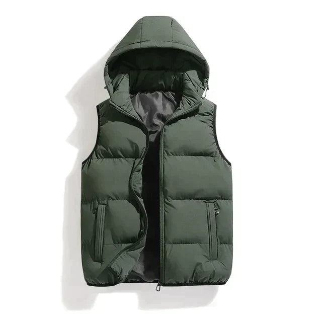 Puffer Vest | Hooded | Sleeveless | Bodywarmer | Vintergilet för män-Eva Jonsson
