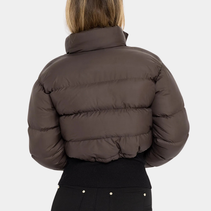 Pufferjacka | Cropped | Ståkrage | Vinterjacka | Dunjackor för damer-Eva Jonsson