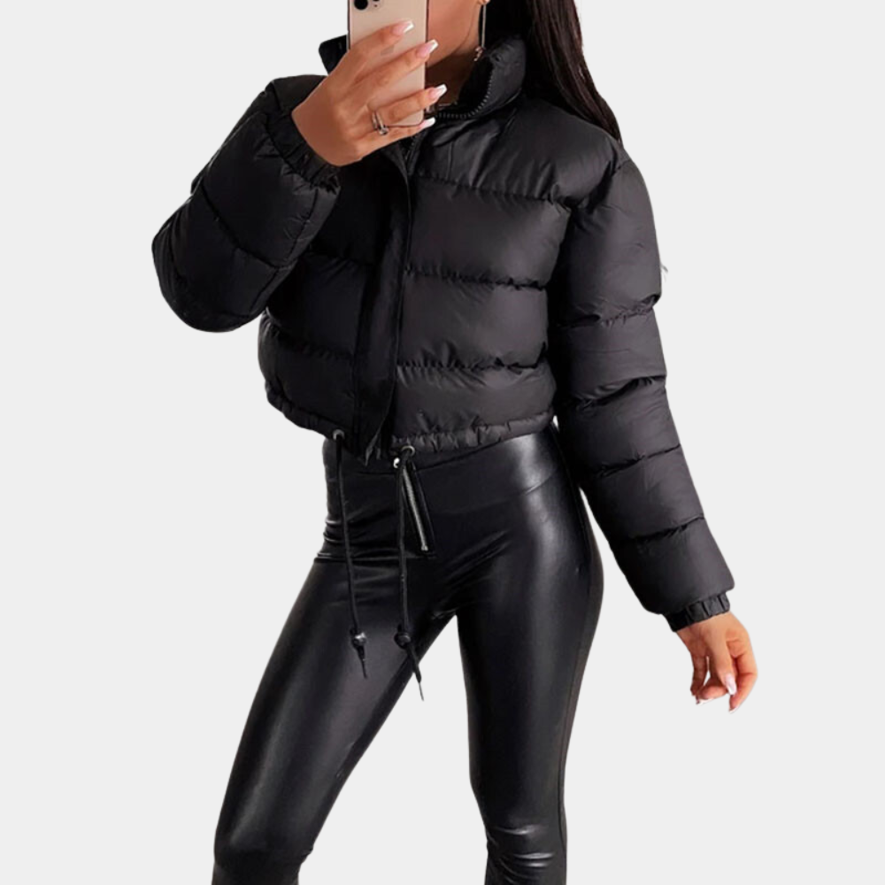 Pufferjacka | Cropped | Ståkrage | Vinterjacka | Dunjackor för damer-Eva Jonsson