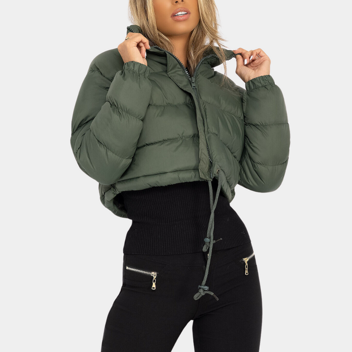 Pufferjacka | Cropped | Ståkrage | Vinterjacka | Dunjackor för damer-Eva Jonsson