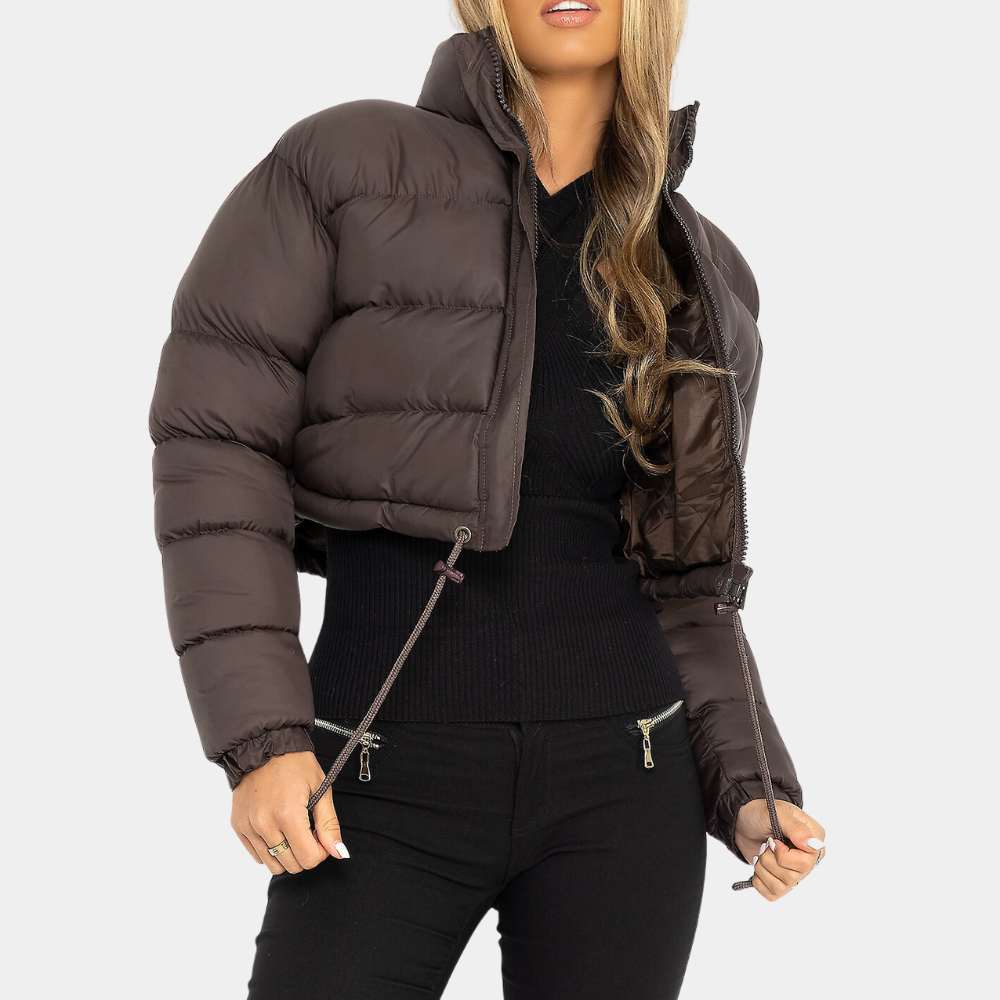 Pufferjacka | Cropped | Ståkrage | Vinterjacka | Dunjackor för damer-Eva Jonsson