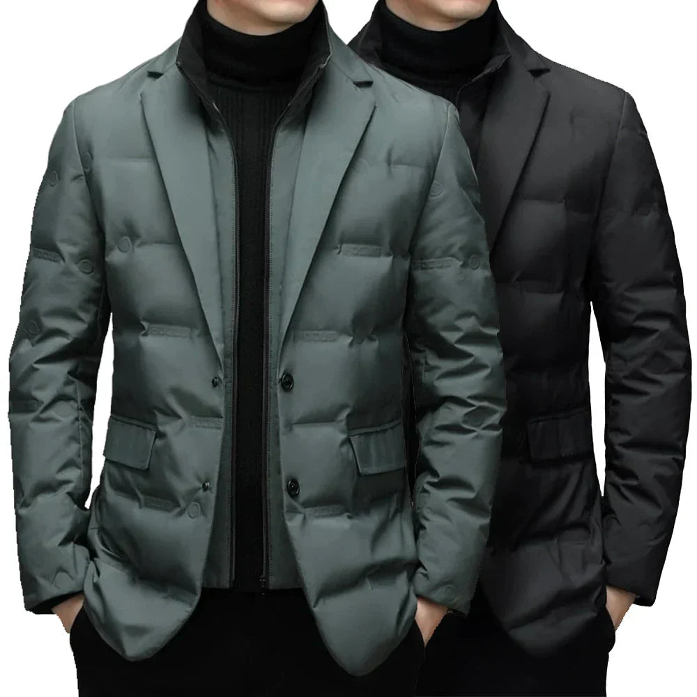 Pufferjacka - Zip-Up - Smal passform - Dunjacka - Vinterjackor för män-Eva Jonsson