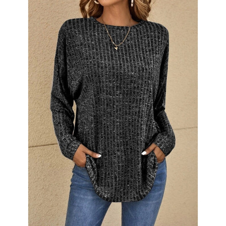 Pullover - Damtröja med lös passform, rund hals, stickad, långärmad topp-Eva Jonsson