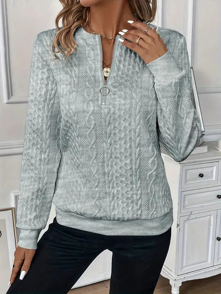 Pullover med halv dragkedja | Regular Fit | Crew Hals | Pullover med halv dragkedja | Damkläder-Eva Jonsson