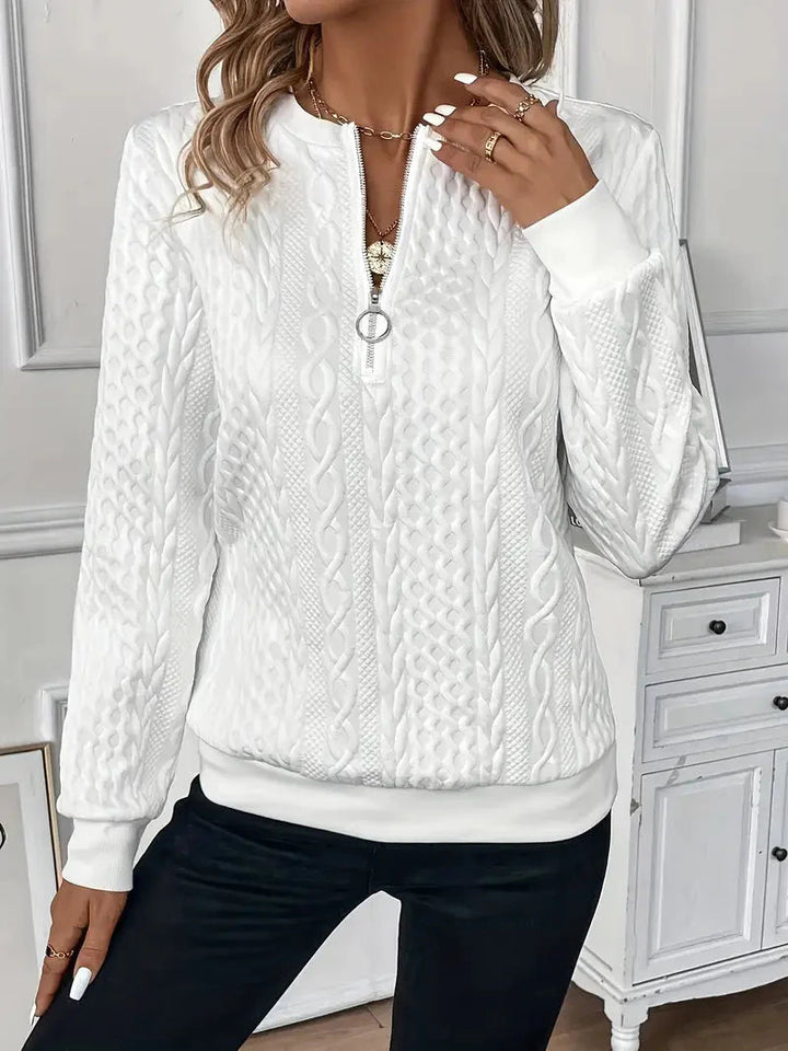 Pullover med halv dragkedja | Regular Fit | Crew Hals | Pullover med halv dragkedja | Damkläder-Eva Jonsson