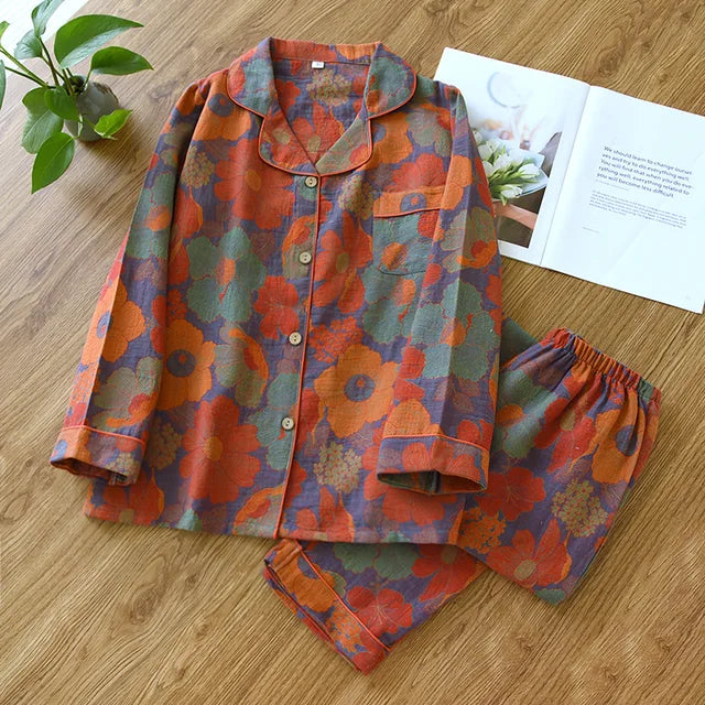 Pyjamasset | Långärmad | Knäppt | Pyjamas för kvinnor | Nattkläder för kvinnor-Eva Jonsson