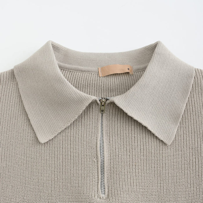 Quarter-Zip tröja | Stickad | Halv-zip pullover | Jumper för män-Eva Jonsson