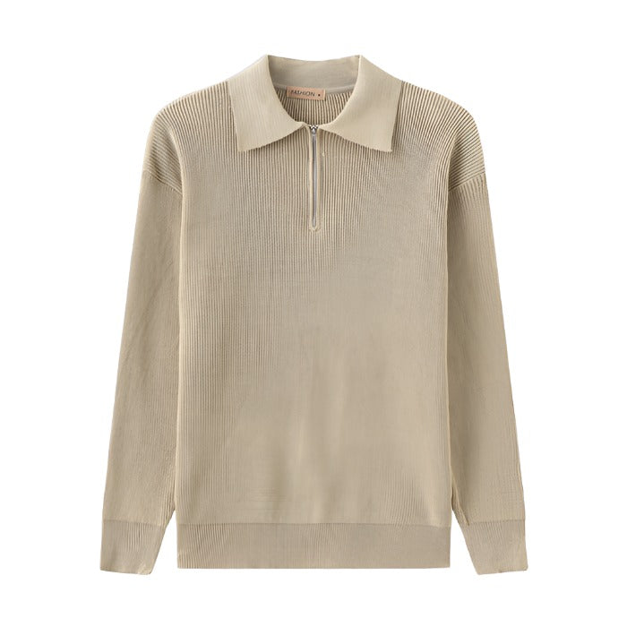 Quarter-Zip tröja | Stickad | Halv-zip pullover | Jumper för män-Eva Jonsson