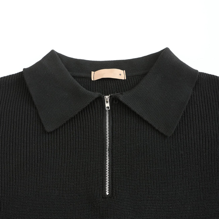 Quarter-Zip tröja | Stickad | Halv-zip pullover | Jumper för män-Eva Jonsson
