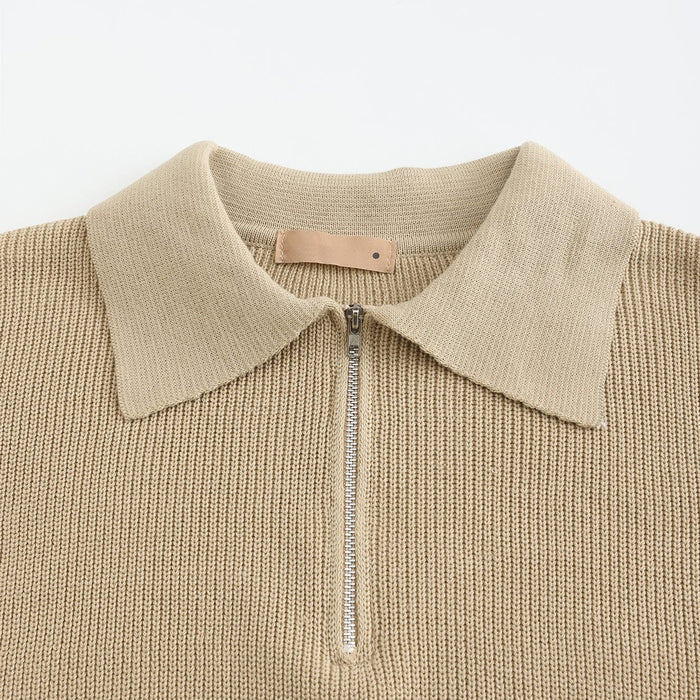 Quarter-Zip tröja | Stickad | Halv-zip pullover | Jumper för män-Eva Jonsson