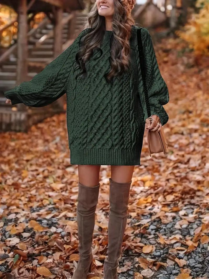 Ramona stickad klänning | Oversized sweaterklänning för höst och vinter-Eva Jonsson