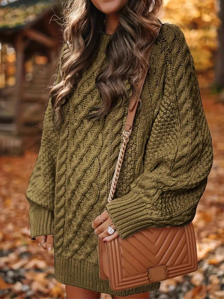Ramona stickad klänning | Oversized sweaterklänning för höst och vinter-Eva Jonsson