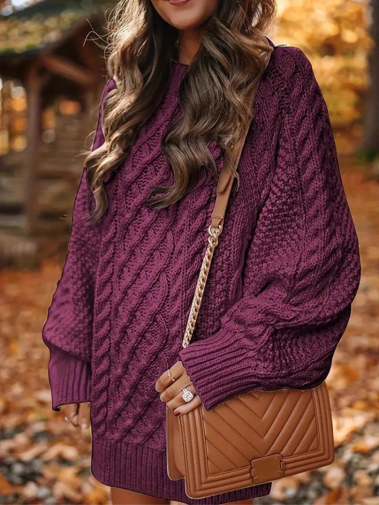 Ramona stickad klänning | Oversized sweaterklänning för höst och vinter-Eva Jonsson
