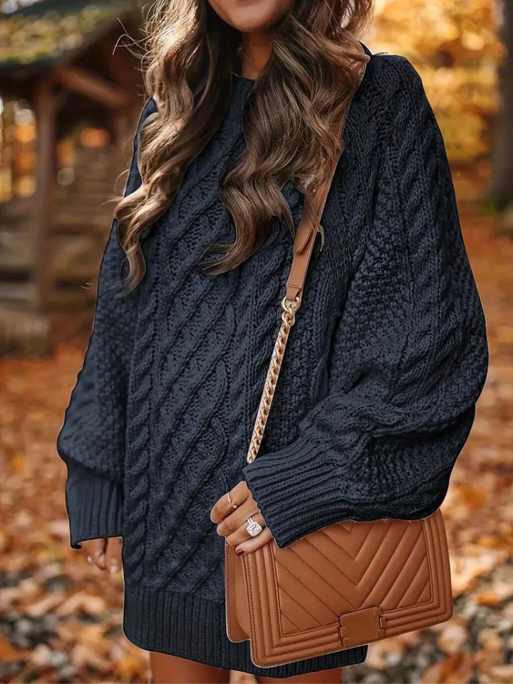 Ramona stickad klänning | Oversized sweaterklänning för höst och vinter-Eva Jonsson