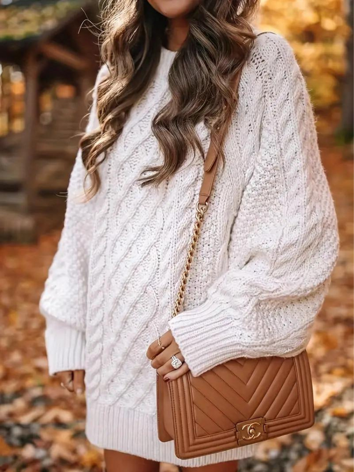 Ramona stickad klänning | Oversized sweaterklänning för höst och vinter-Eva Jonsson