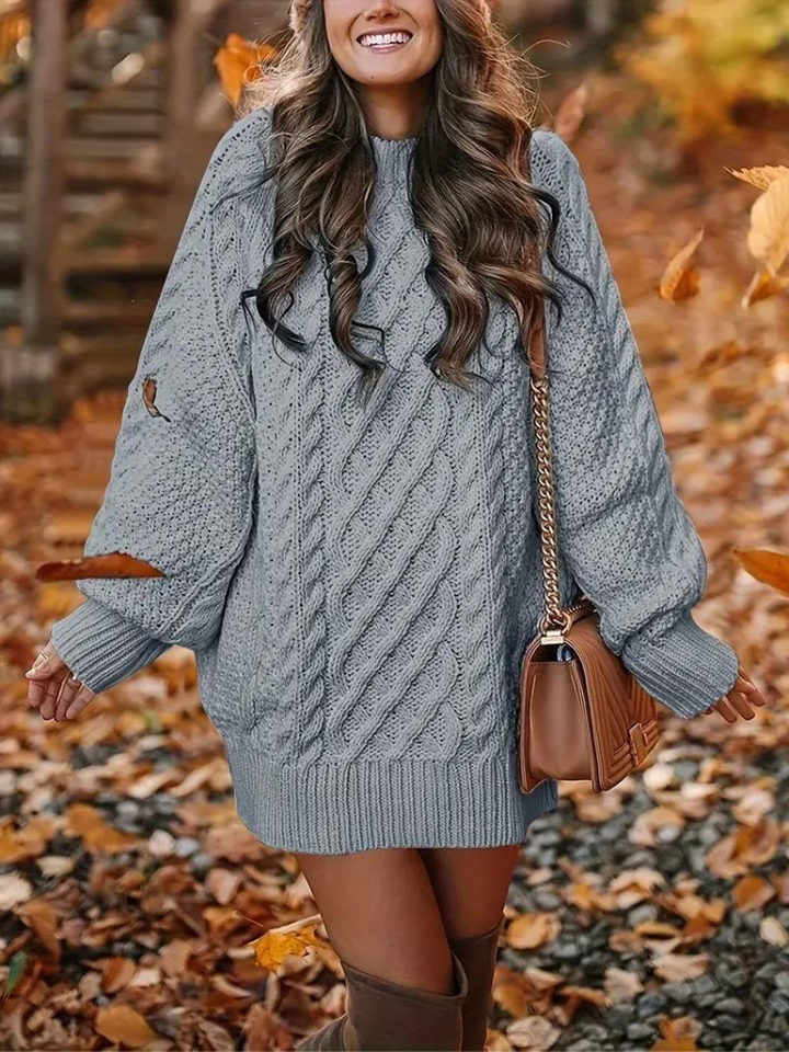 Ramona stickad klänning | Oversized sweaterklänning för höst och vinter-Eva Jonsson