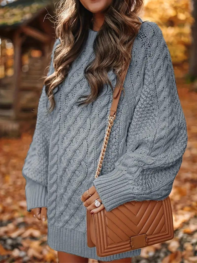Ramona stickad klänning | Oversized sweaterklänning för höst och vinter-Eva Jonsson