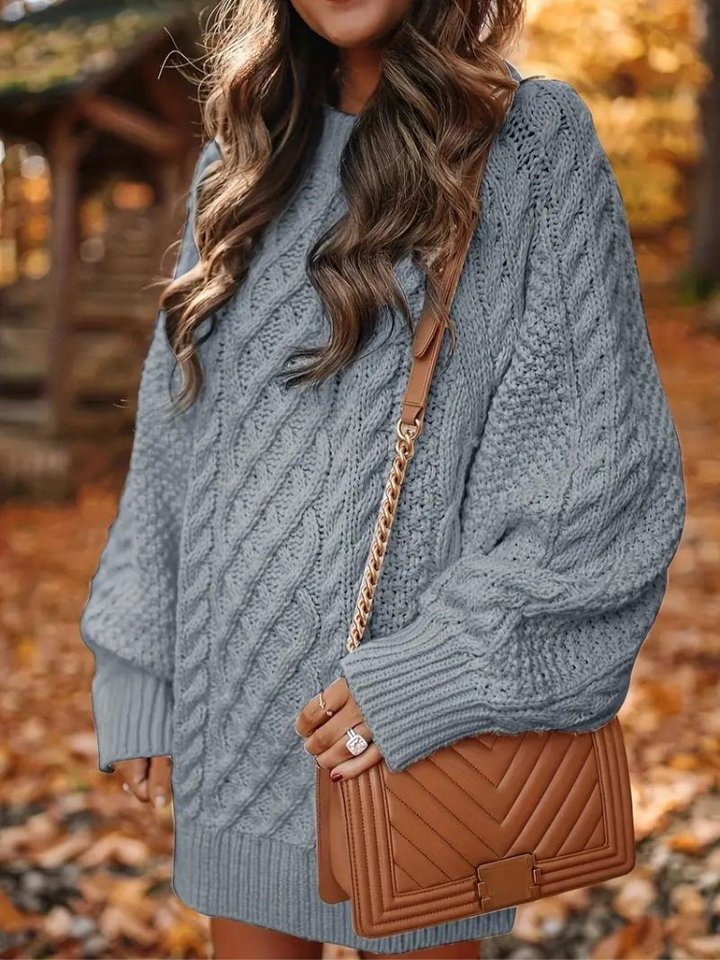 Ramona stickad klänning | Oversized sweaterklänning för höst och vinter-Eva Jonsson
