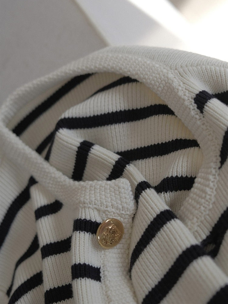 Randig Cardigan | Knäppt | Stickad | Cardiganjacka | Cardigan för Kvinnor-Eva Jonsson