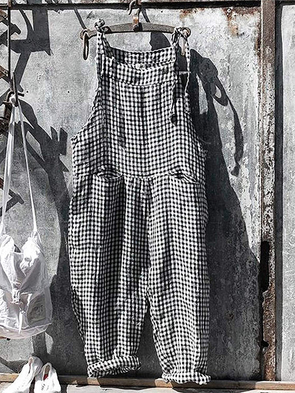Randig Jumpsuit - Lös passform - Ärmlös - Randig Overall - Dungare Dam-Eva Jonsson