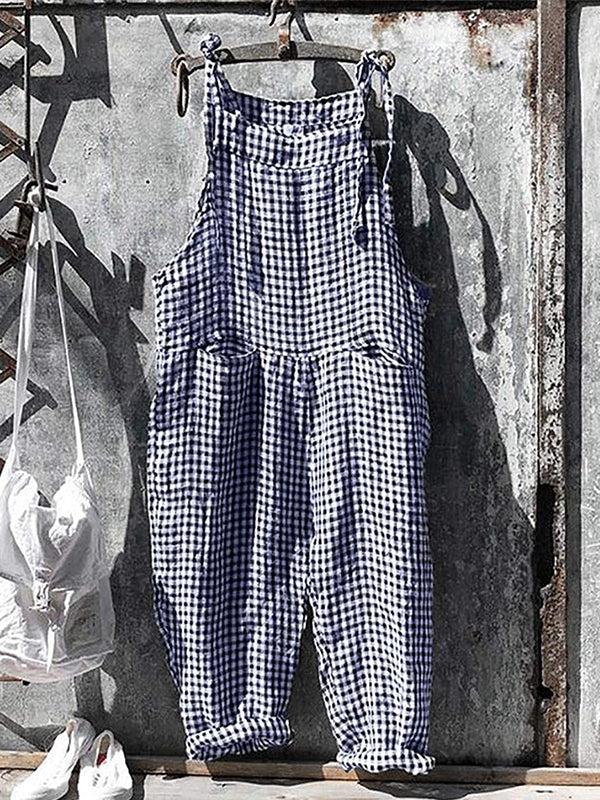 Randig Jumpsuit - Lös passform - Ärmlös - Randig Overall - Dungare Dam-Eva Jonsson