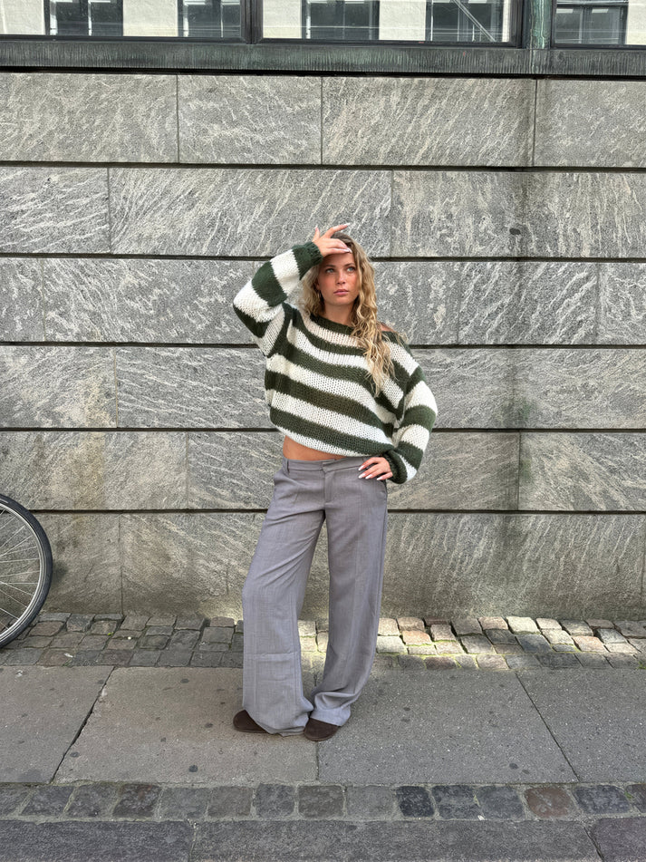 Randig Tröja | Oversized | Chunky | Stickad tröja | Damstickat-Eva Jonsson