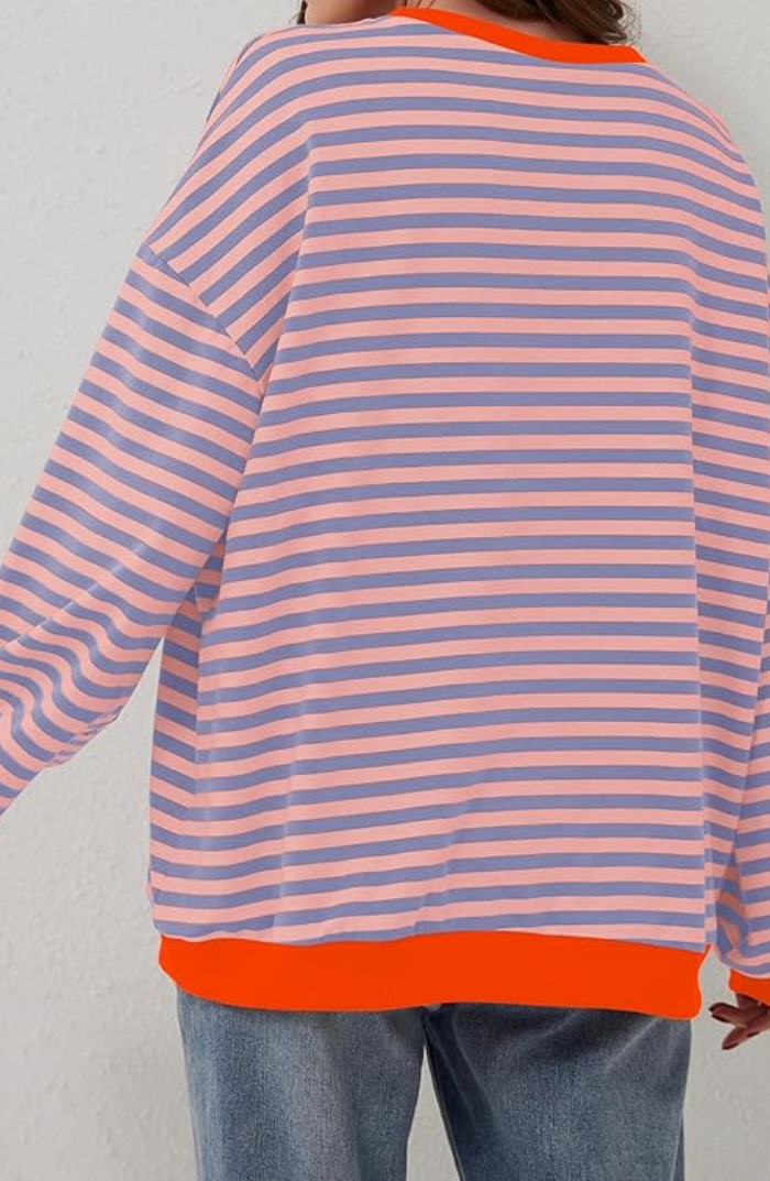 Randig tröja | Långärmad | Pullover | Oversized Sweatshirt | Damkläder-Eva Jonsson