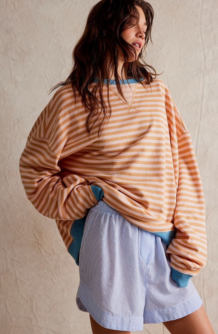 Randig tröja | Långärmad | Pullover | Oversized Sweatshirt | Damkläder-Eva Jonsson