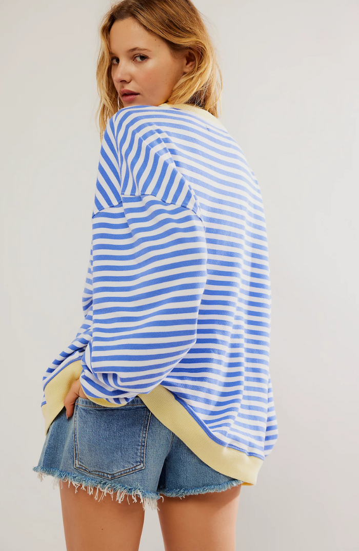 Randig tröja | Långärmad | Pullover | Oversized Sweatshirt | Damkläder-Eva Jonsson