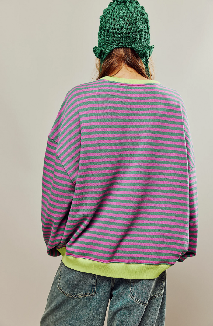 Randig tröja | Långärmad | Pullover | Oversized Sweatshirt | Damkläder-Eva Jonsson