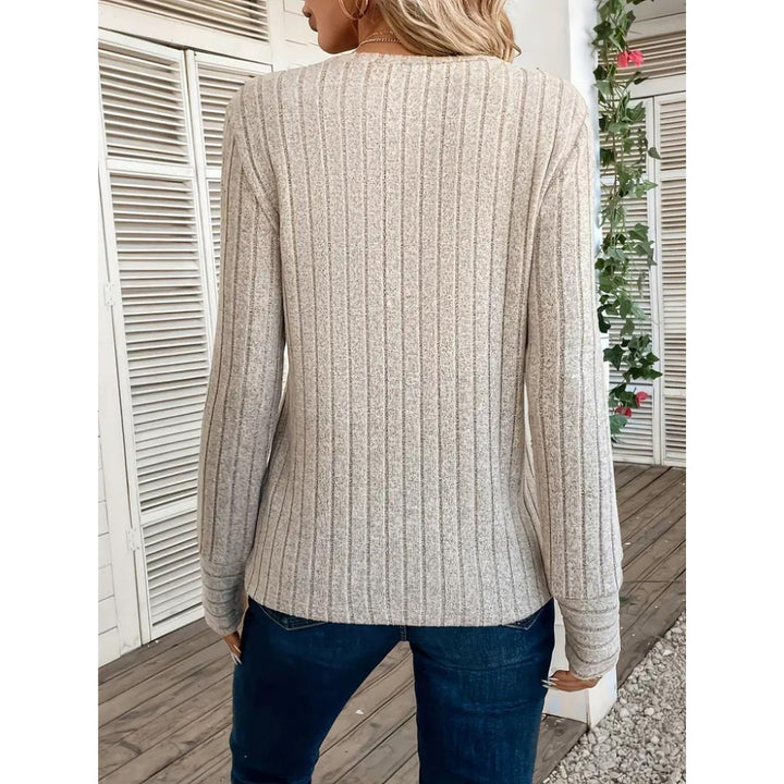 Ribbad tröja - Pullover - Loose Fit - Långärmad topp - Damkläder-Eva Jonsson