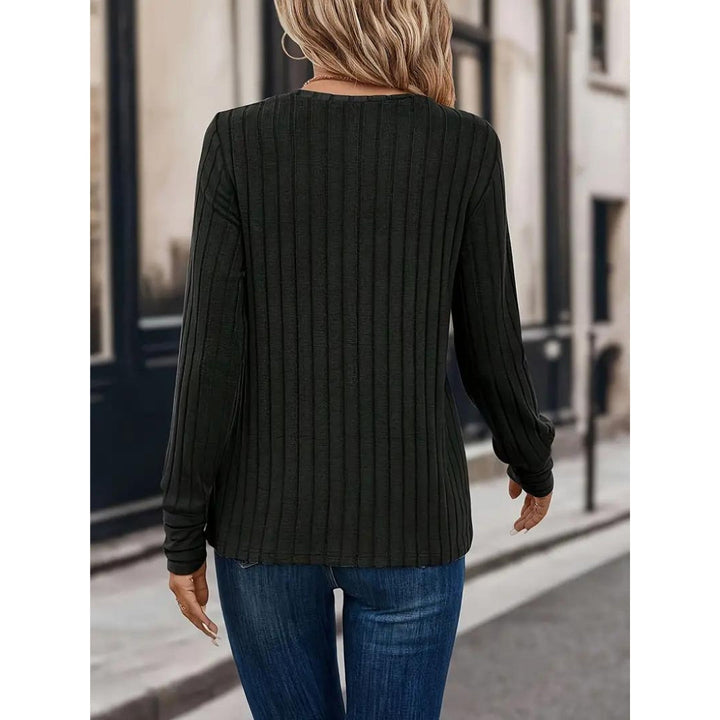 Ribbad tröja - Pullover - Loose Fit - Långärmad topp - Damkläder-Eva Jonsson