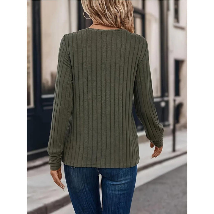 Ribbad tröja - Pullover - Loose Fit - Långärmad topp - Damkläder-Eva Jonsson