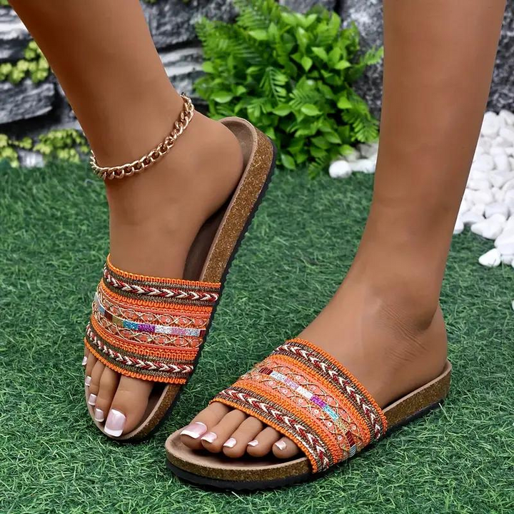 Sandaler - Boho Style - Platta - Slides - Sommarskor-Eva Jonsson