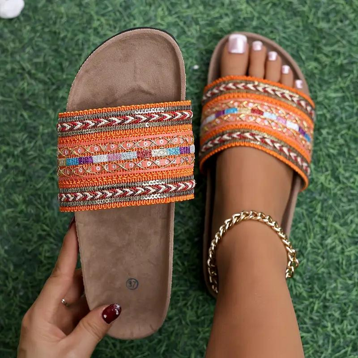 Sandaler - Boho Style - Platta - Slides - Sommarskor-Eva Jonsson