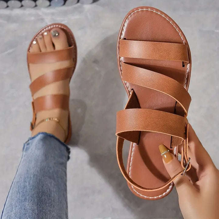 Sandaler för kvinnor - Ankelrem - Sommar - Romerska sandaler - Platta sandaler-Eva Jonsson