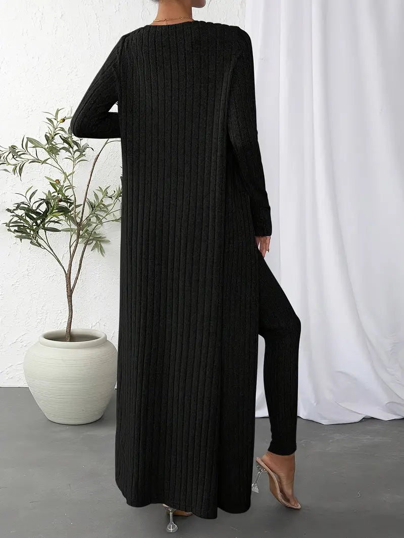 Selja Loungewear-set | Ribbad 3-delad outfit för kvinnor-Eva Jonsson